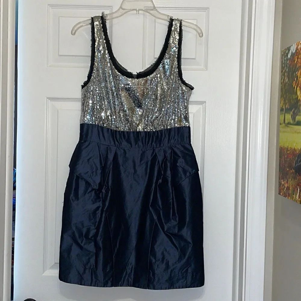 BCBGeneration Blue Frost Sequin Mini Dress, NWT